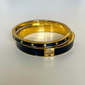 Kate Spade ♠️ black & gold bangles